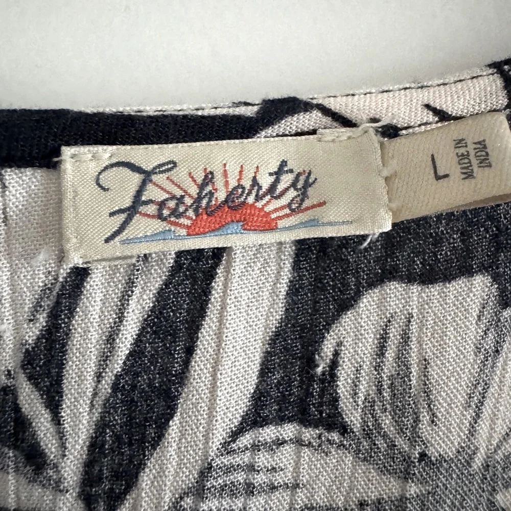 Faherty Blue and White Flutter Sleeve Maxi Dress - Picture 4 of 7